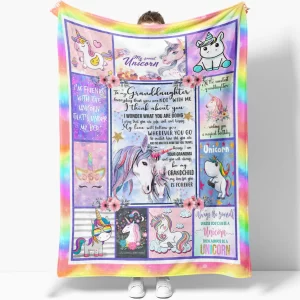 Unicorn Rainbow Love Blanket - My Love is Forever